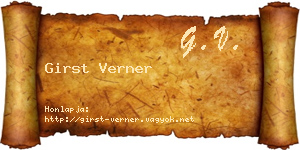 Girst Verner névjegykártya
